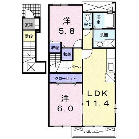 オパールⅡ番館の物件間取画像